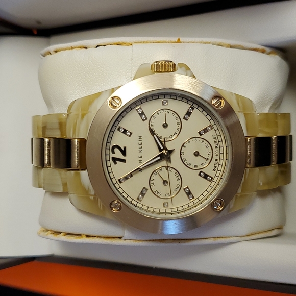 Anne Klein Women's Chronograph Gold Watch - Picture 2 of 7